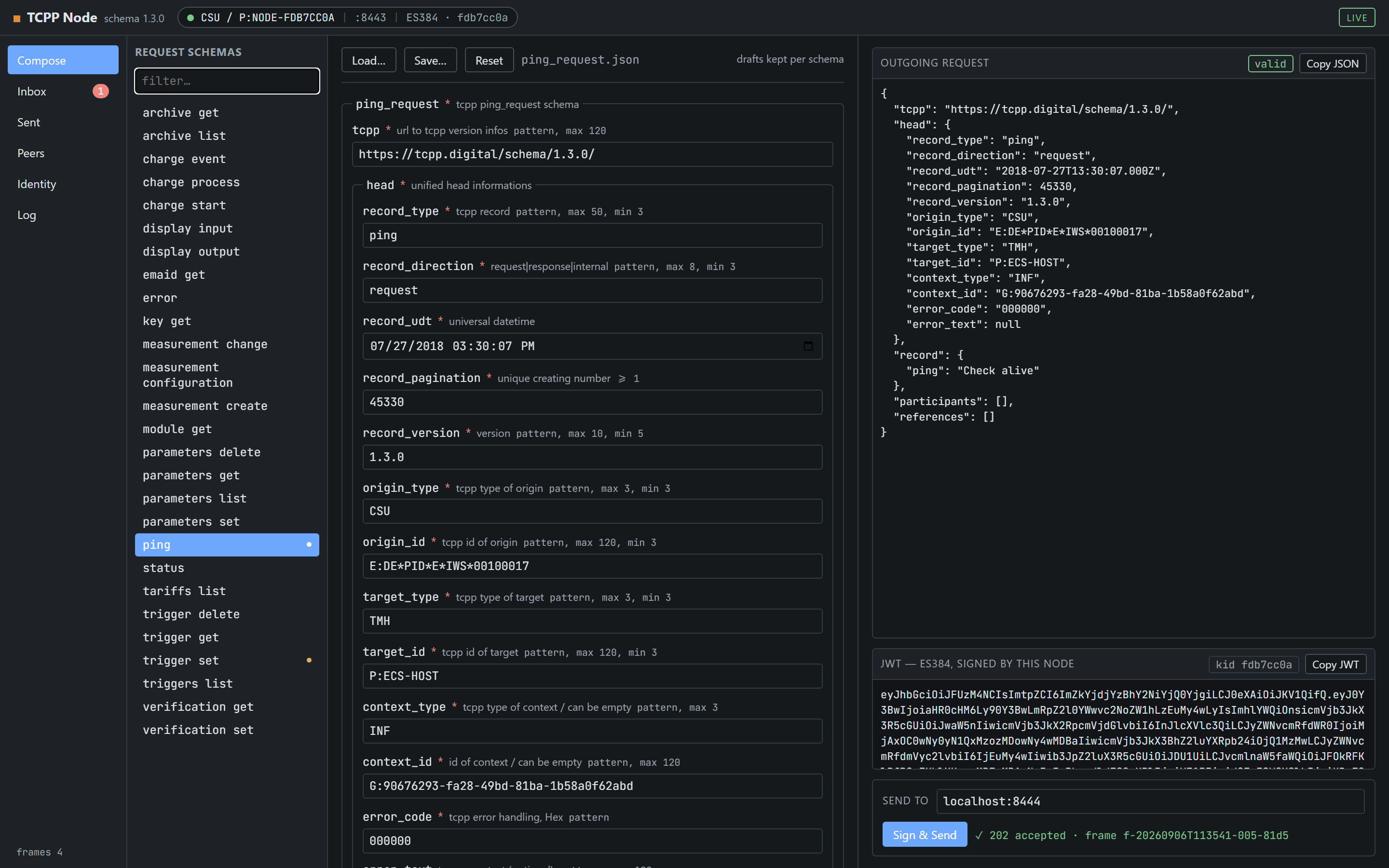 The same compose screen rendered in the dark colour scheme.